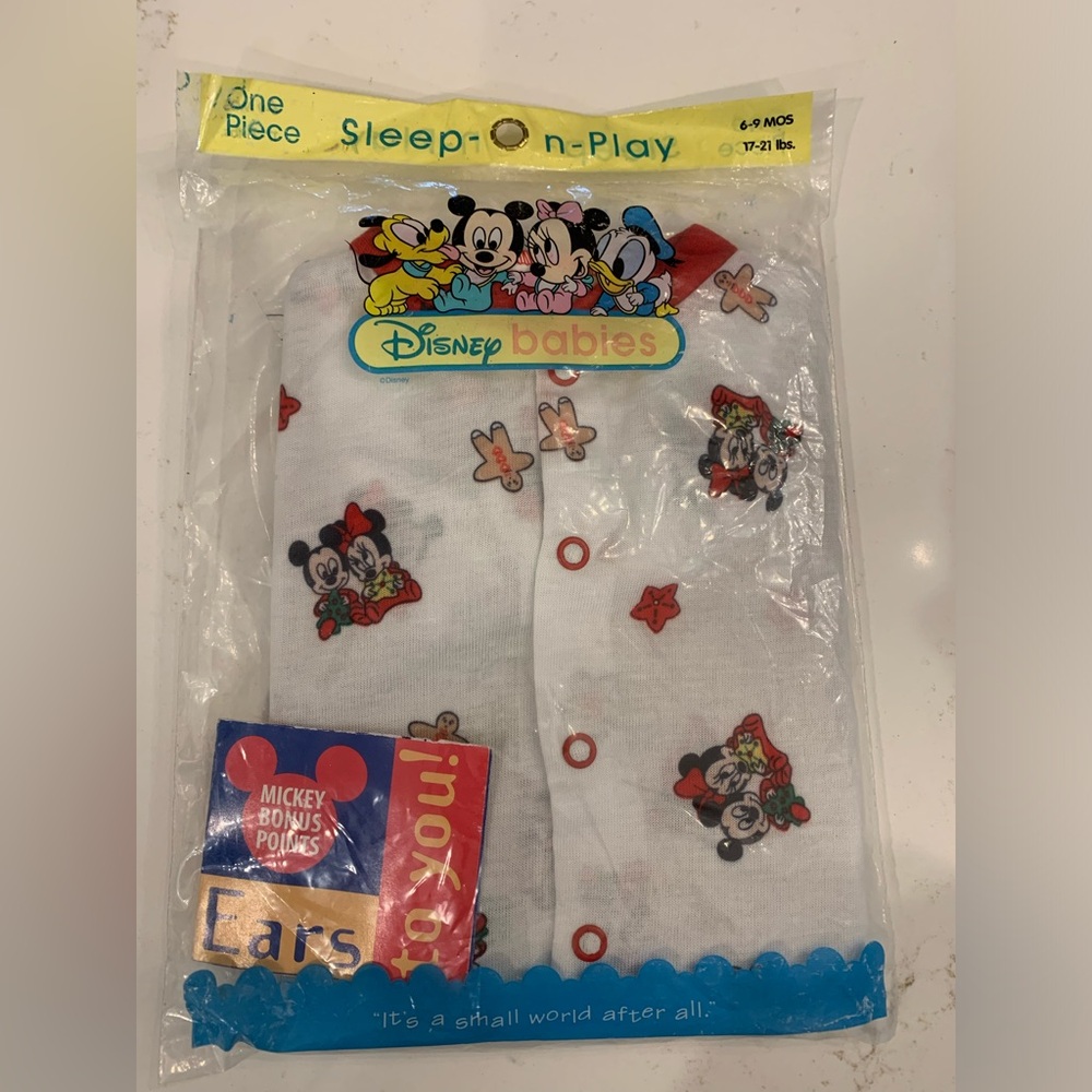 Disney Babies 6-9 Month Sleep n Play One Piece NEW Mickie Minnie Mouse Christmas